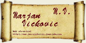 Marjan Vicković vizit kartica